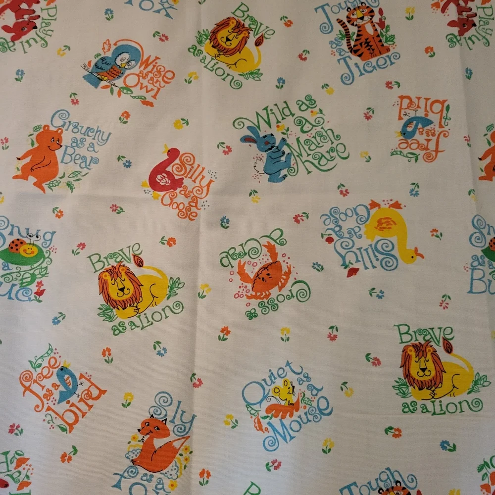 Vintage Animal Alphabet Curtains Set of 2